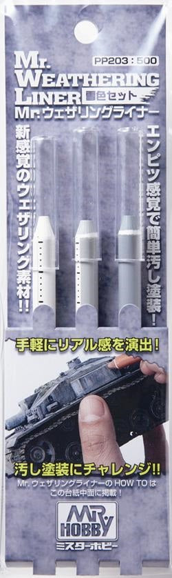 Mr. Hobby PP203 Mr. Weathering Liner - Snow Color Set