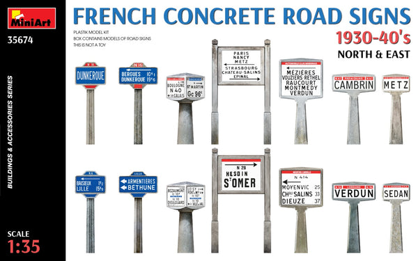 MiniArt 35674 1/35 French Concrete Road Signs 1930-40’s. North & East
