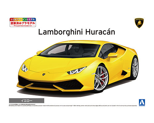 Aoshima 06645 1/24 Pre-Painted '14 Lamborghini Huracan No.4-D Yellow