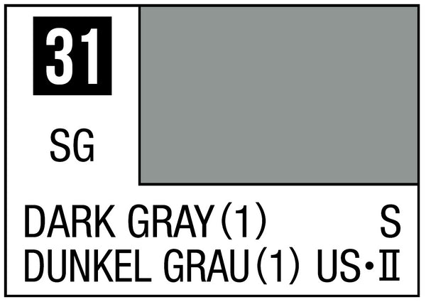 Mr Hobby Mr. Color 31 - Dark Gray 1 (Semi-Gloss) - 10ml