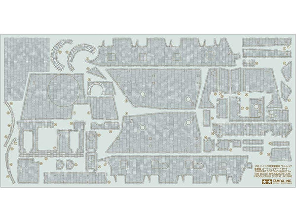 Tamiya 12673 1/35 Zimmerit Coating Sheet Brummbar (for Tamiya)