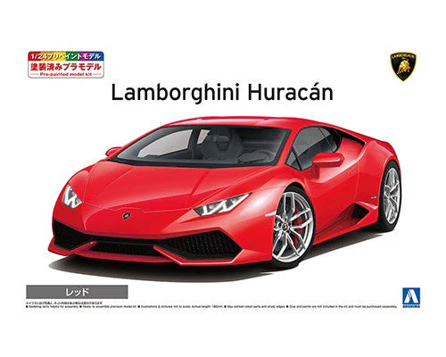 Aoshima 06644 1/24 Pre-Painted '14 Lamborghini Huracan No.4-C Red