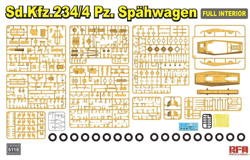 Rye Field Model 5118 1/35 Sd.Kfz.234/4 Panzerspahwagen with FULL INTERIOR