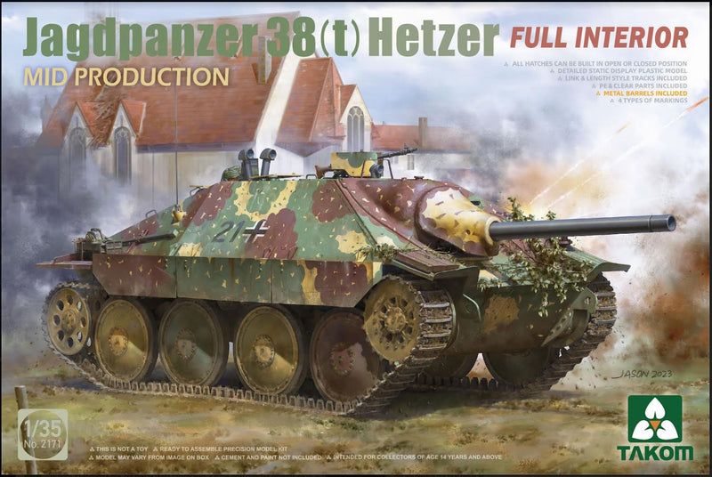 Takom 2171 Jagdpanzer 38(t) Hetzer MID PRODUCTION  w/ Full Interior