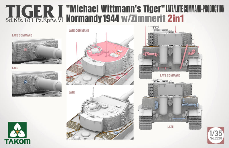 ***PRE-ORDER TAKOM 2201W  TIGER I BIG BOX2  2 1/35  kits & 1:16 M. Wittmann figure  PRE-ORDER ***