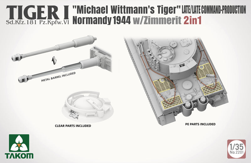 ***PRE-ORDER TAKOM 2201W  TIGER I BIG BOX2  2 1/35  kits & 1:16 M. Wittmann figure  PRE-ORDER ***