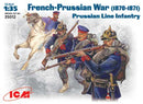 ICM 35012 1/35 Prussian Line Infantry (1870-1871) (4 figures - officer on horse, 3 soldiers)
