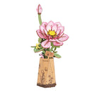 Robotime TW151 Rowood DIY Wooden Flower Bouquet (Pink Lotus) 3D Wooden Puzzle