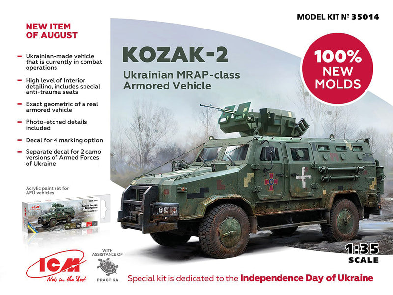 ICM 35014 1/35 Ukrainian MRAP-class Armored Vehicle ‘Kozak-2’