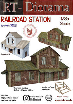 RT DIORAMA 35021 RAILROAD STATION 1/35  (Upgraded Ceramic Version) MODULAR SYSTEM