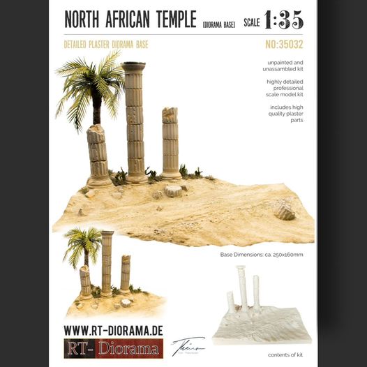 RT DIORAMA 35032 Diorama-Base: North African Temple 1/35 (Upgraded Ceramic Version)