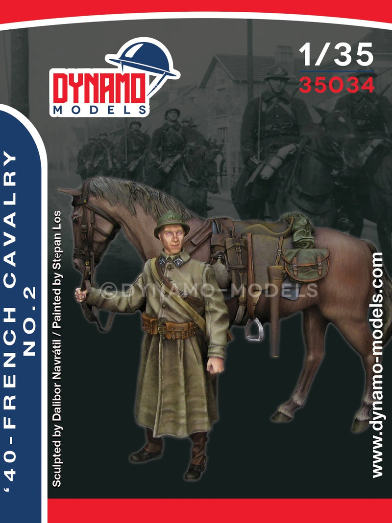 Dynamo DYM35034 1/35 French Cavalry No. 2- 1940 (1 figure & 1 horse)