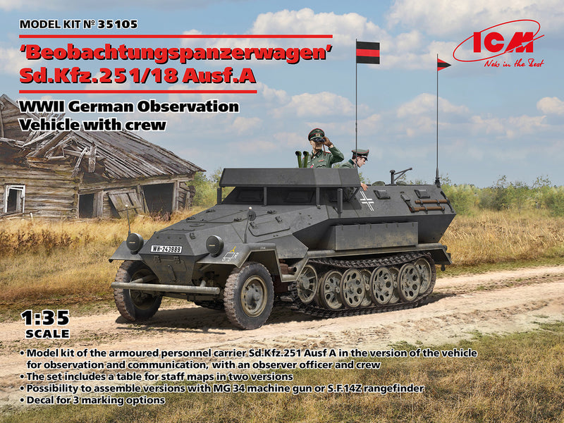 ICM 35105 1/35 Beobachtungspanzerwagen Sd.Kfz.251/18 Ausf.A