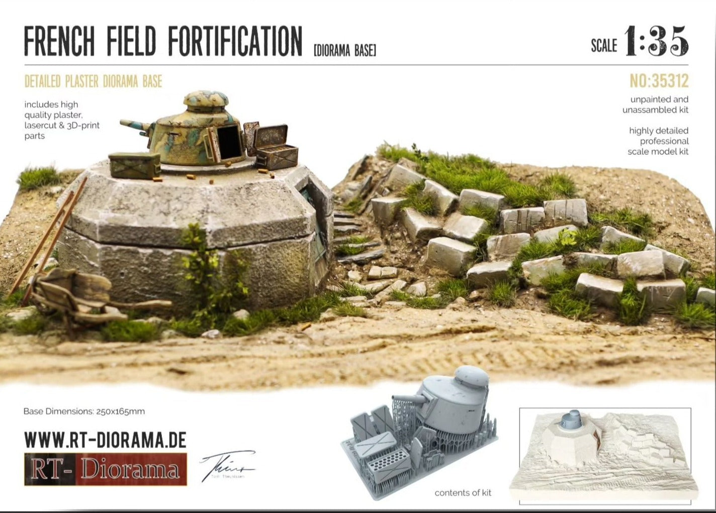 RT DIORAMA 35312 Diorama-Base: French Field Fortification 1/35 (Upgrad