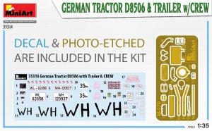 MiniArt 35314 1/35 German Tractor D8506 with Cargo Trailer and Crew