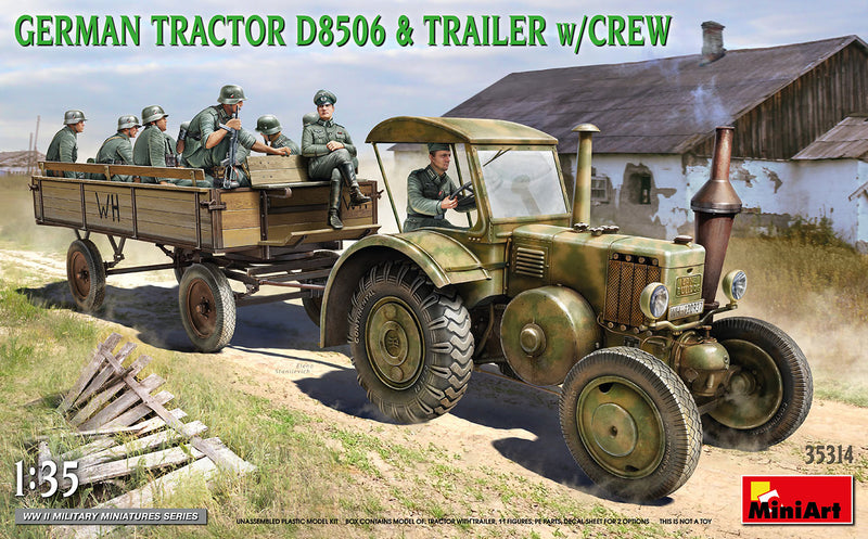 MiniArt 35314 1/35 German Tractor D8506 with Cargo Trailer and Crew