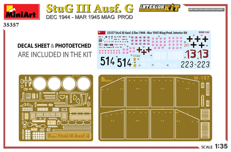 MiniArt 35357 1/35  StuG III Ausf. G Dec. 1944 – Mar. 1945 MIAG Prod. (interior kit)