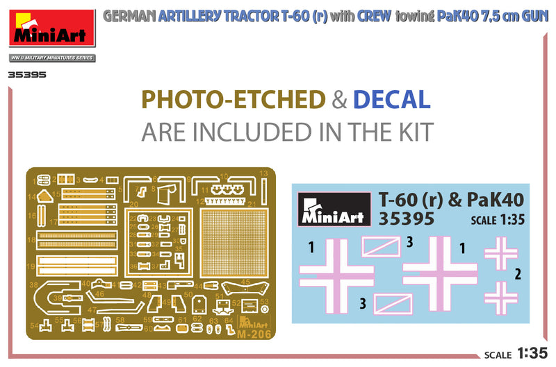 MiniArt 35395 1/35 T-60(r) & CREW Towing PaK40 GUN