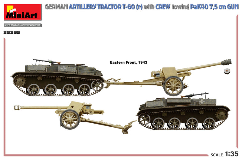 MiniArt 35395 1/35 T-60(r) & CREW Towing PaK40 GUN