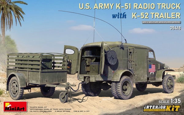 MiniArt 35418 1/35 US ARMY K-51 RADIO TRUCK WITH K-52 TRAILER. INTERIOR KIT