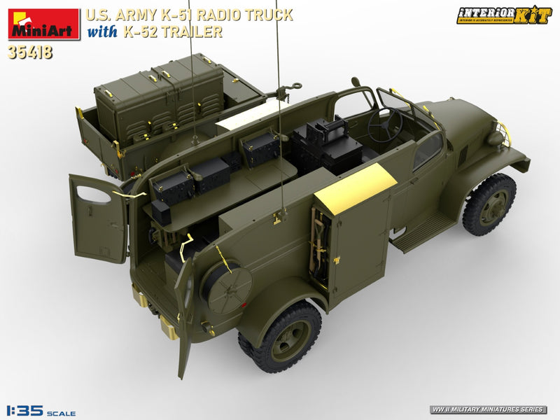 MiniArt 35418 1/35 US ARMY K-51 RADIO TRUCK WITH K-52 TRAILER. INTERIOR KIT