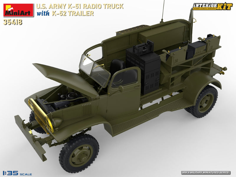 MiniArt 35418 1/35 US ARMY K-51 RADIO TRUCK WITH K-52 TRAILER. INTERIOR KIT