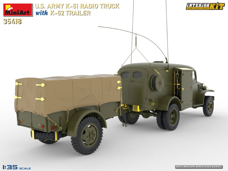 MiniArt 35418 1/35 US ARMY K-51 RADIO TRUCK WITH K-52 TRAILER. INTERIOR KIT