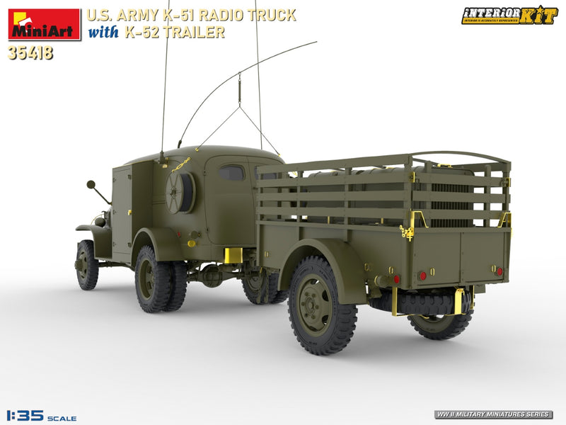 MiniArt 35418 1/35 US ARMY K-51 RADIO TRUCK WITH K-52 TRAILER. INTERIOR KIT