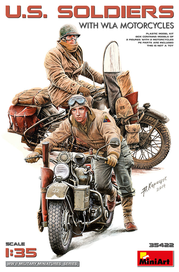 MiniArt 35422 1/35 US Soldiers with WLA Motorcycles