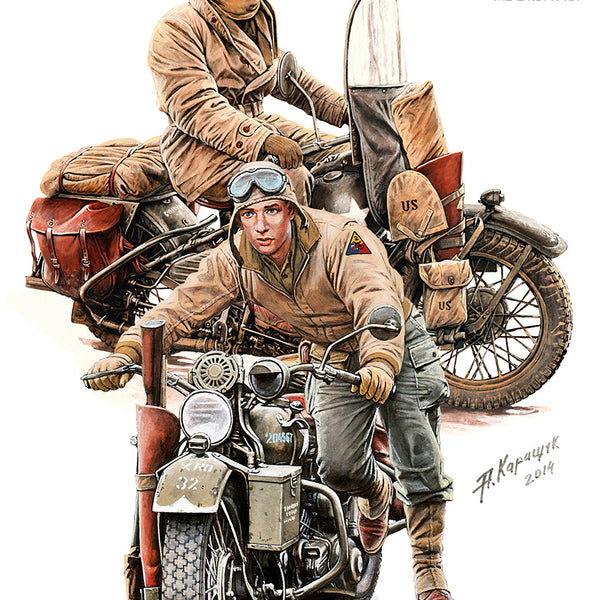 MiniArt 35422 1/35 US Soldiers with WLA Motorcycles