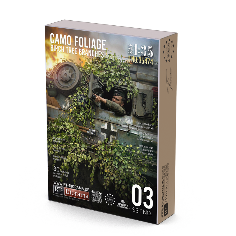 RT DIORAMA AHHQ 35474 1/35 Birch Tree Branches [Camo Foliage]