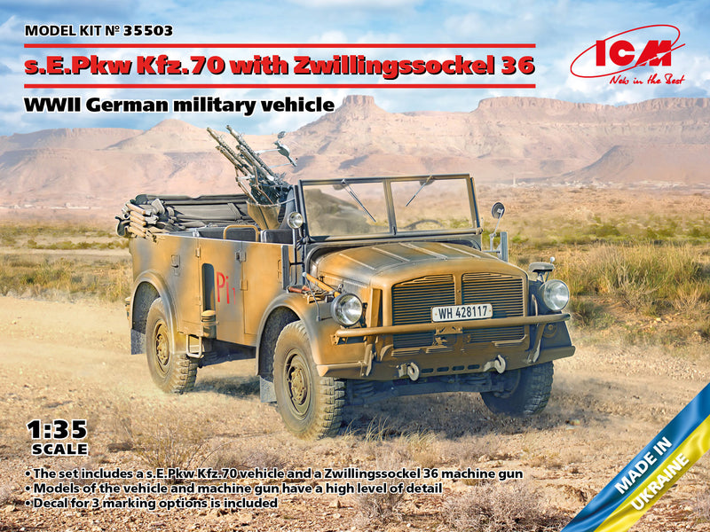 ICM 35503 1/35 s.E.Pkw Kfz.70 with Zwillingssockel 36