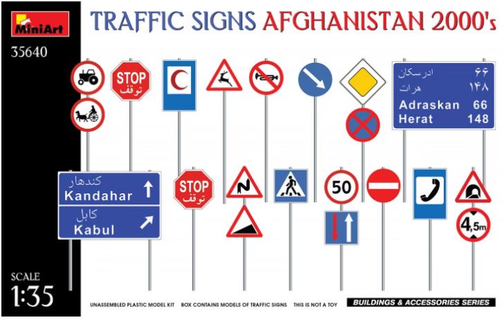 Miniart 35640 1/35 Traffic Signs Afghanistan  2000’s