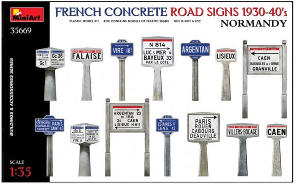 MiniArt 35669 1/35 French Concrete Road Signs 1930-40's Normandy