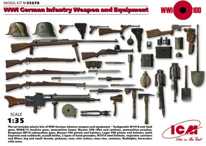 ICM 35678 1/35 WWI German Infantry Weapons & Equipment