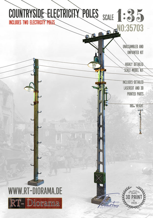 RT DIORAMA 35703 1/35 Countryside Electricity Poles