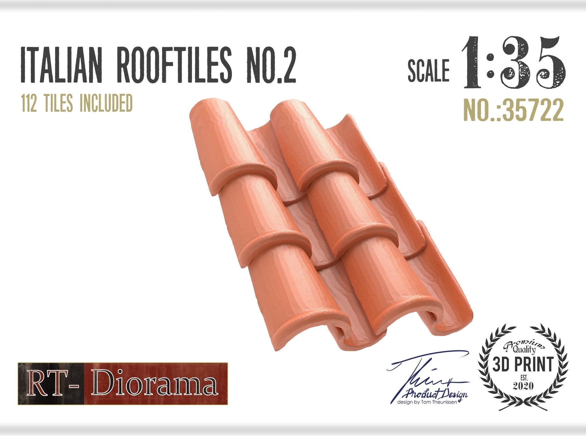 RT DIORAMA 35722 1/35 Italian Rooftiles No.2 112 TILES