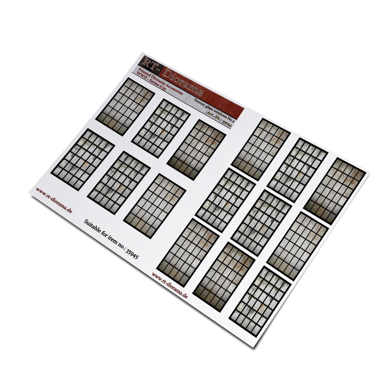 RT DIORAMA 35744 1/35 Printed Accessories: Factory glass windows No.2