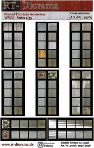 RT DIORAMA 35765 1/35 Printed Accessories: Glass Windows (suitable for 35918, 35018, 35197, 35198)