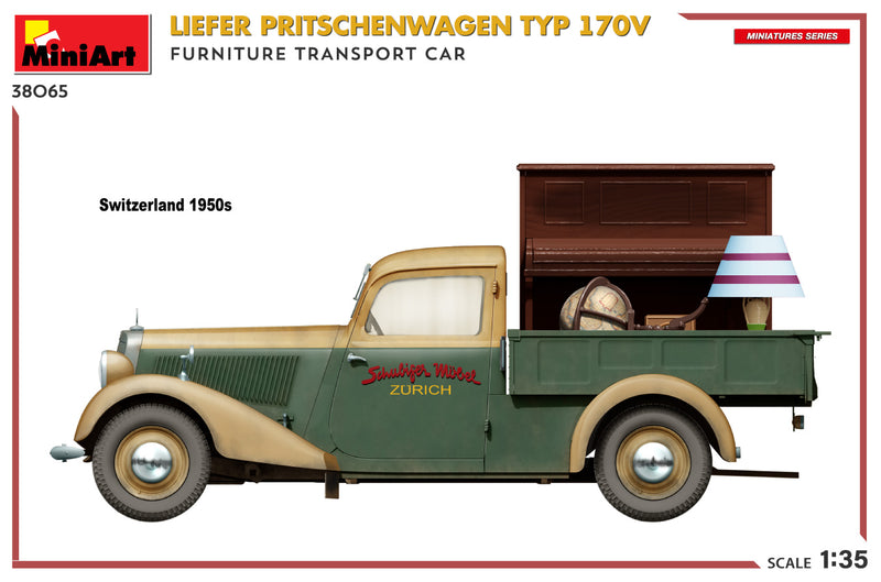MiniArt 38065 1/35 Liefer Pritschenwagen Typ 170V Furniture Transport Cart
