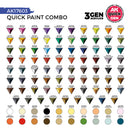 AK Interactive Quick Gen - Quick Paint Combo Set 100 Colors (80 Quick Gen + 20 Acrylic 3Gen + 3 Brushes)