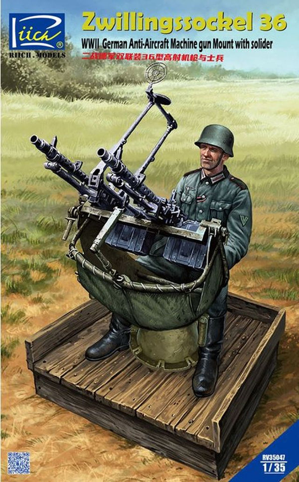 Riich 35047 1/35 Zwillingssockel 36 WWII German Anti-Aircraft Machine