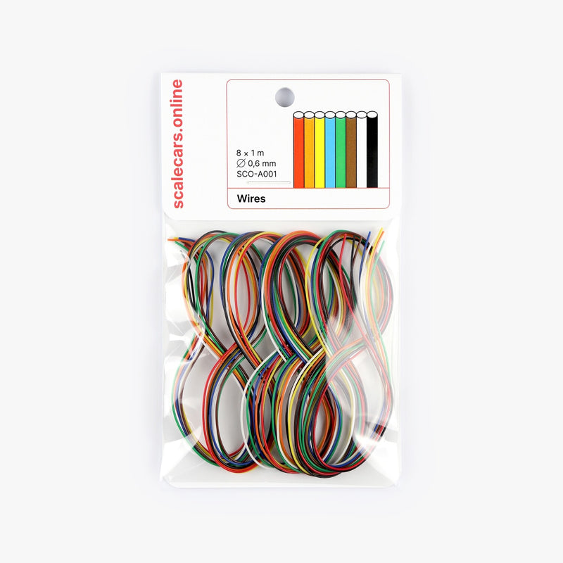 Scale Cars Online A001 1/24 Wires 0,6mm - 8 wires (1 ea. color)