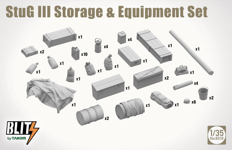 TAKOM 8018 1/35 StuG III STORAGE & EQUIPMENT