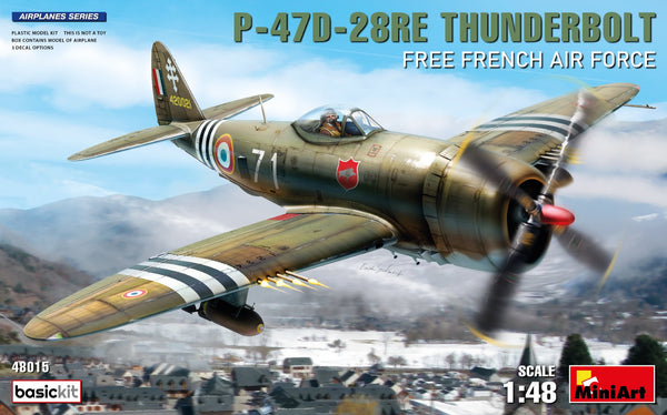 MiniArt 48015 1/48 P-47D-28RE Thunderbolt Free French Air Force Basic Plastic Model Kit