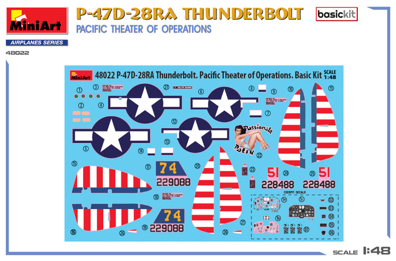 MiniArt 48022 1:48 P-47D-28RA THUNDERBOLT. PACIFIC THEATER OF OPERATIONS. BASIC KIT)