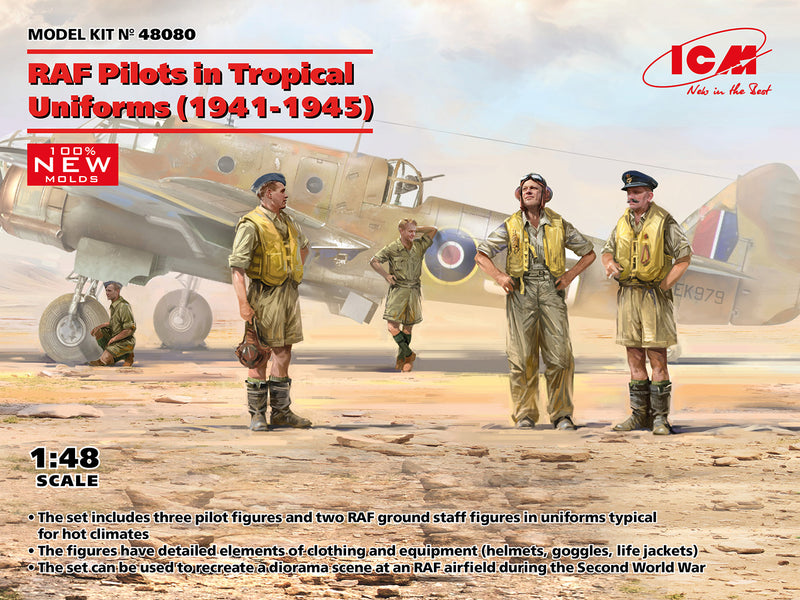 ICM 48080 1/48 RAF Pilots in Tropical Uniforms