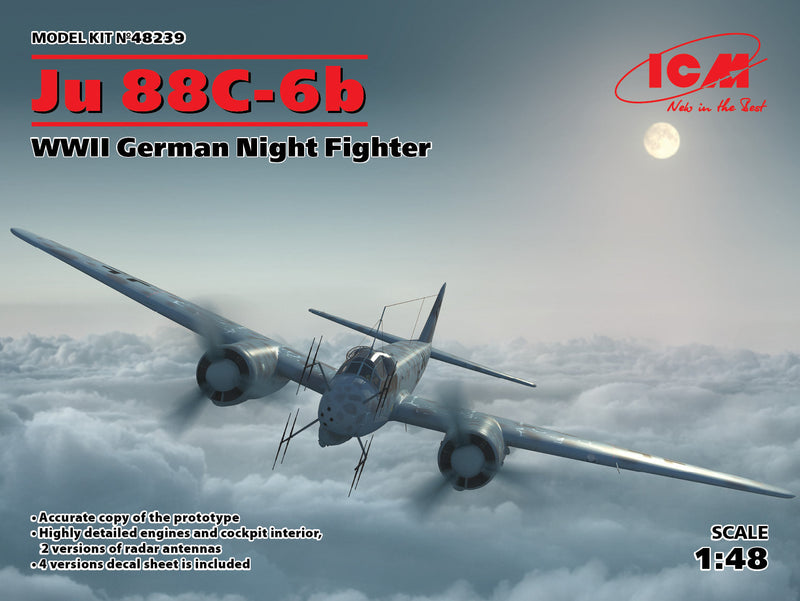 ICM 48239 1/48 Ju 88–°-6b, WWII German Night Fighter