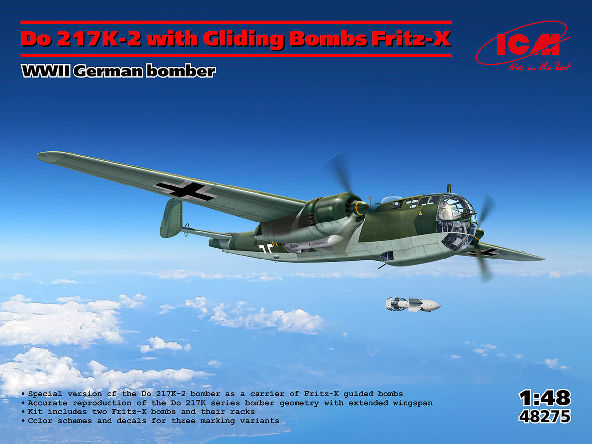 ICM 48275 1/48 Dornier Do 217 K-2 with Gliding Bombs Fritz -X