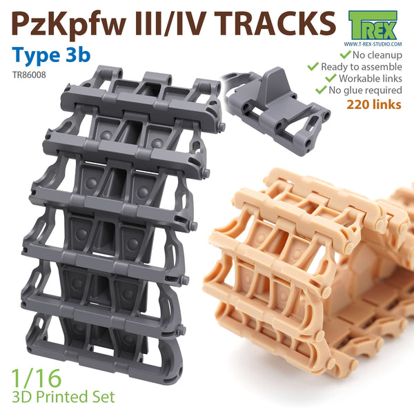 T-Rex 86008 1/16 PzKpfw.III/IV Tracks Type 3b